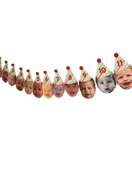 Varal 12 Rostinhos com Número no Chapéu