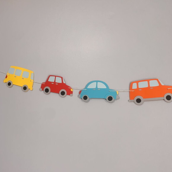 Varal Decorativo Carrinhos - Papelaria para Festa