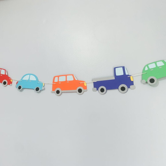 Varal Decorativo Carrinhos - Papelaria para Festa