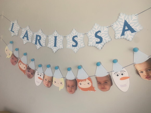 Varal Festa Frozen Rostinhos