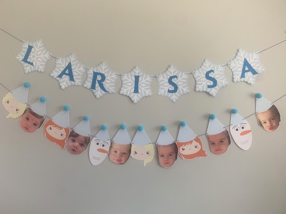 Varal Festa Frozen Rostinhos