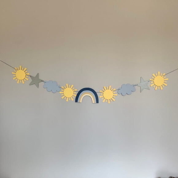 Varal Sol e Arco Íris - Papelaria para Festa