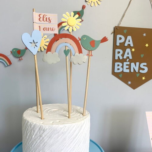 Festa Arco-íris Boho 2 - Kit Papelaria