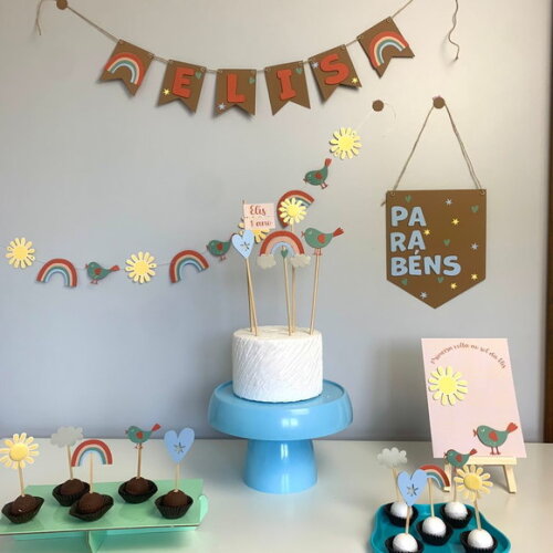 Festa Arco-íris Boho 2 - Kit Papelaria