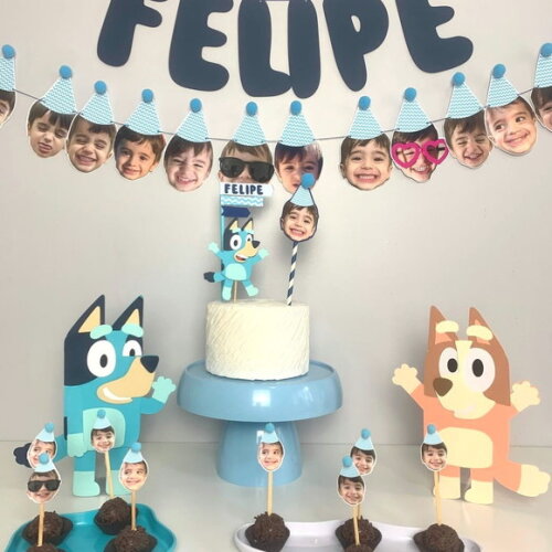 Festa Bluey e Rostinhos