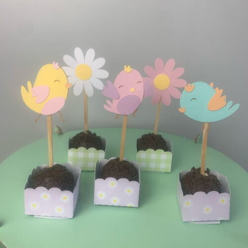 Festa Passarinhos e Margaridas - Kit Papelaria