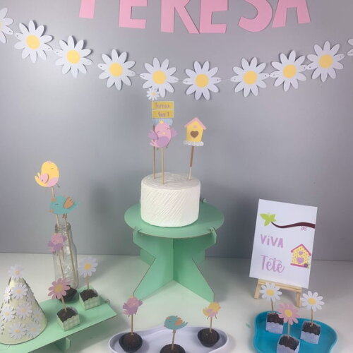Festa Passarinhos e Margaridas - Kit Papelaria