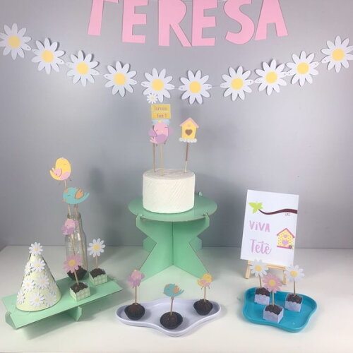 Festa Passarinhos e Margaridas - Kit Papelaria