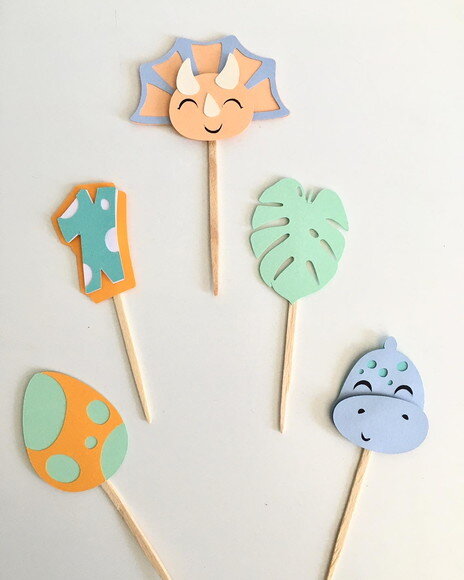 Kit 15 Topper Docinhos Tema Dinossauro Papelaria para Festa