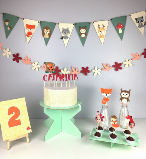 Kit Animais Bosque - Papelaria para Festa