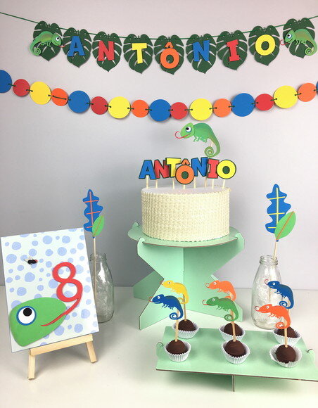Kit Camaleão - Papelaria para Festa