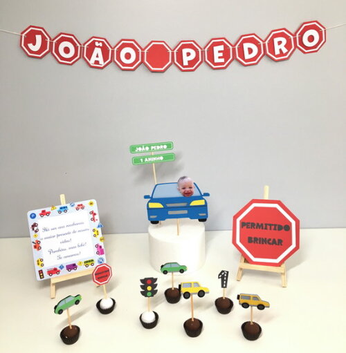 Kit Carros - Papelaria para Festa