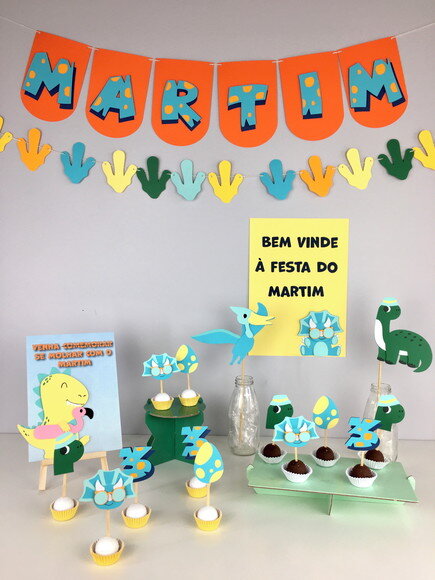 Kit Dinossauro Festa Piscina - Papelaria para Festa
