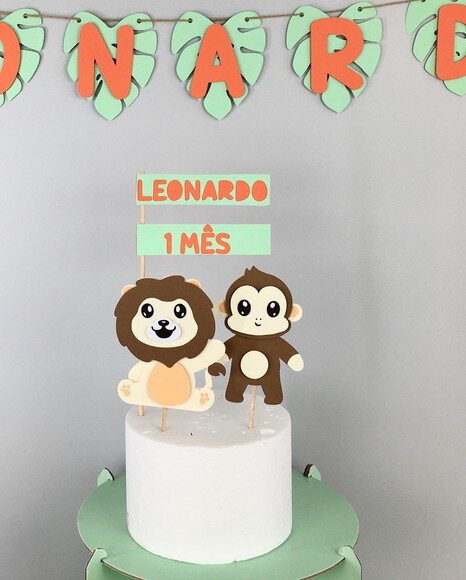 Kit Leão e Macaco - Papelaria para Festa