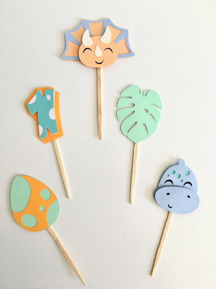 Kit Mini Topper Dinossauro 10 un -papelaria para Festa