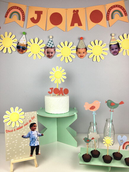 Kit Raio de Sol com Rostinhos - Papelaria para Festa