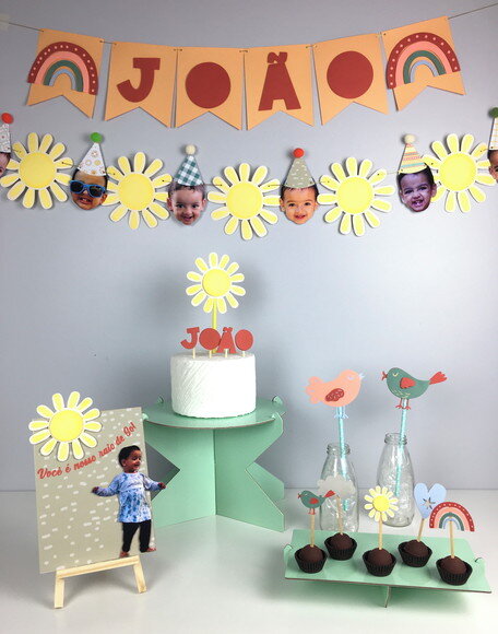 Kit Raio de Sol com Rostinhos - Papelaria para Festa