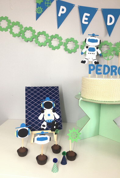 Kit Robô - Papelaria Personalizada