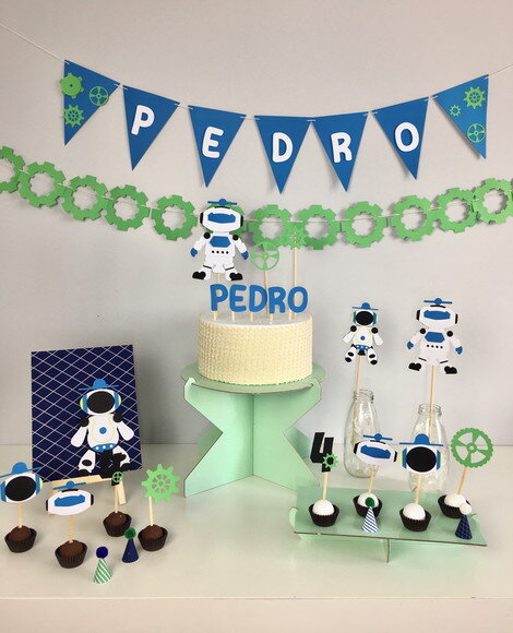Kit Robô - Papelaria Personalizada