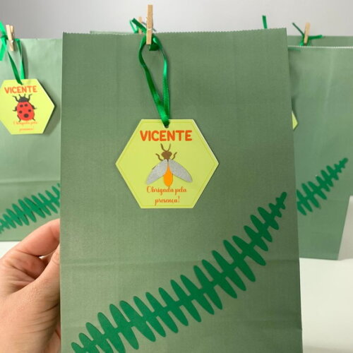 Saco Papel Lembrancinha Insetos - Kit 10 Unidades