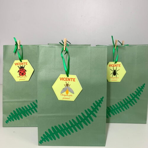 Saco Papel Lembrancinha Insetos - Kit 10 Unidades
