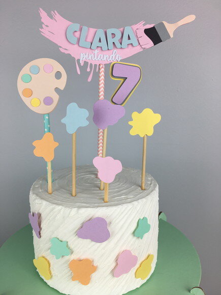 Topo de Bolo Pintando o 7 - Papelaria para Festa