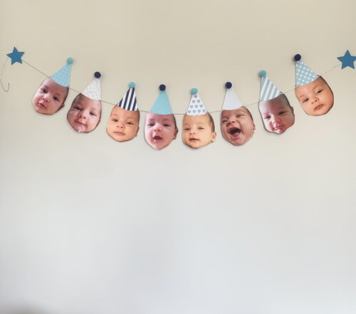 Varal 8 Rostinhos - Papelaria para Festa