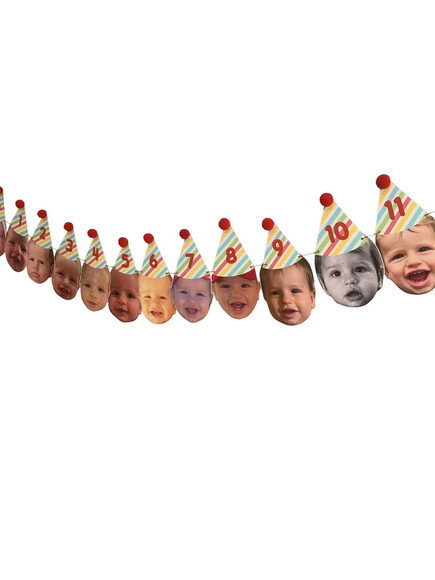 Varal 12 Rostinhos com Número no Chapéu