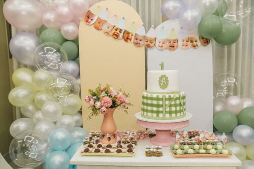 Varal com 12 Rostinhos - Papelaria para Festa