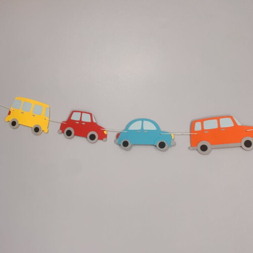 Varal Decorativo Carrinhos - Papelaria para Festa