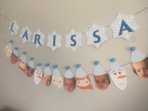 Varal Festa Frozen Rostinhos