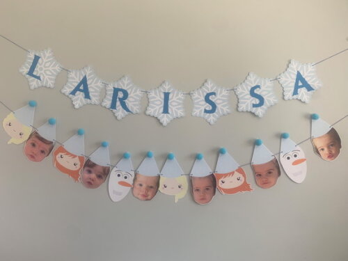Varal Festa Frozen Rostinhos