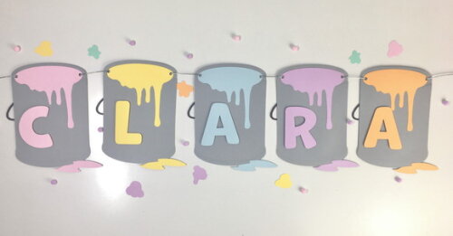 Varal Decorativo Tintas - Papelaria para Festa