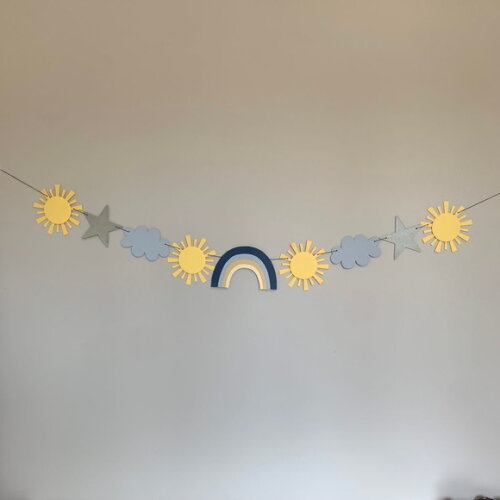Varal Sol e Arco Íris - Papelaria para Festa