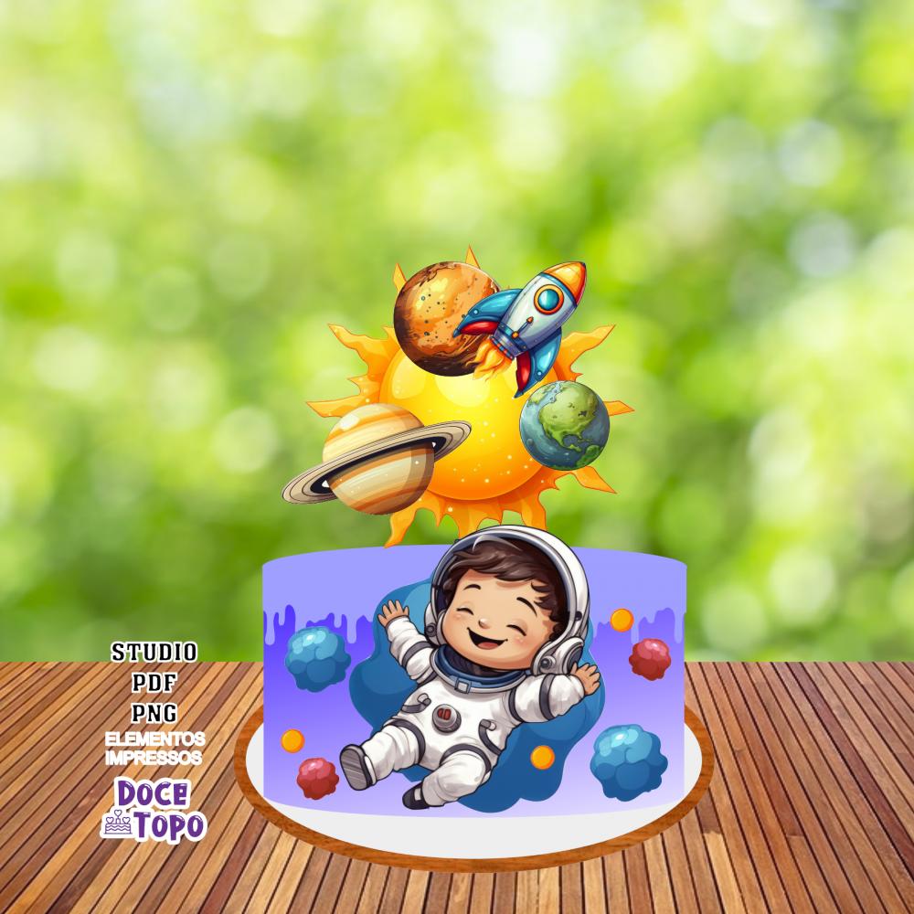 Topo de Bolo Astronauta 05 Studio/PDF/PNG