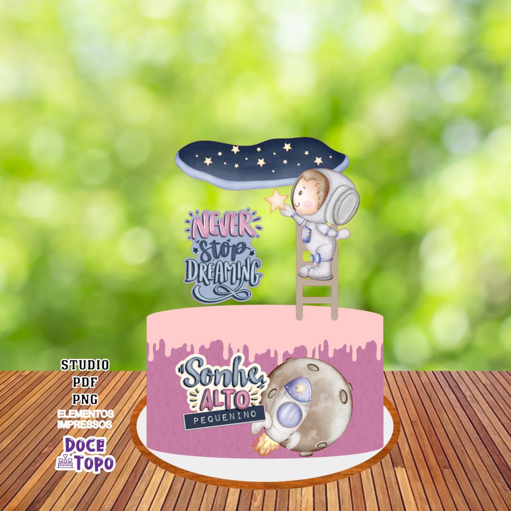 Topo de Bolo Astronauta 11 Studio/PDF/PNG