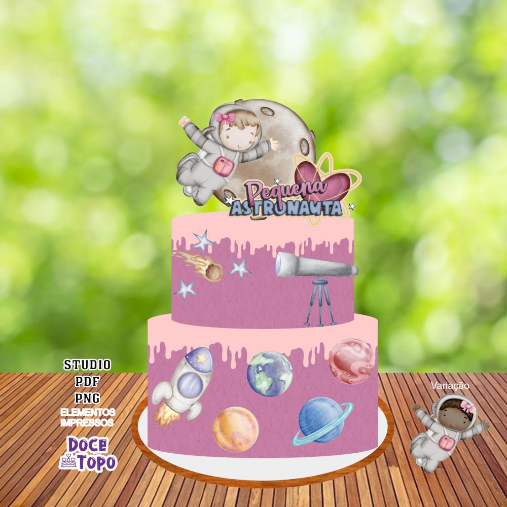 Topo de Bolo Astronauta 12 Studio/PDF/PNG