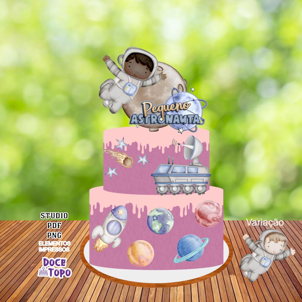 Topo de Bolo Astronauta 13 Studio/PDF/PNG