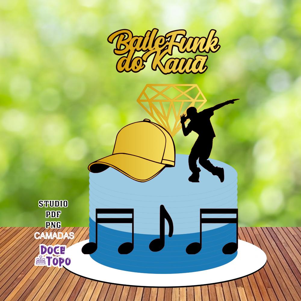 Topo de Bolo Baile Funk Studio/PDF/PNG