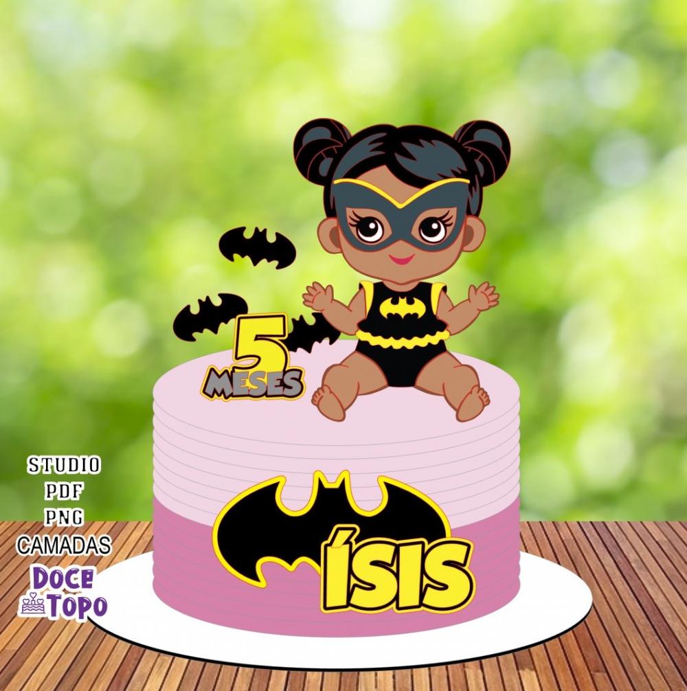 Topo de Bolo Batman Baby 06 Menina Studio/PDF/PNG