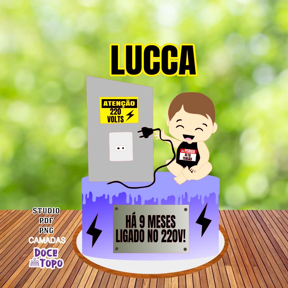 Topo de Bolo Bebê 220V Studio/PDF/PNG