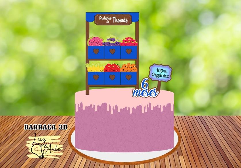 Topo de Bolo Barraca de Frutas Studio/PDF