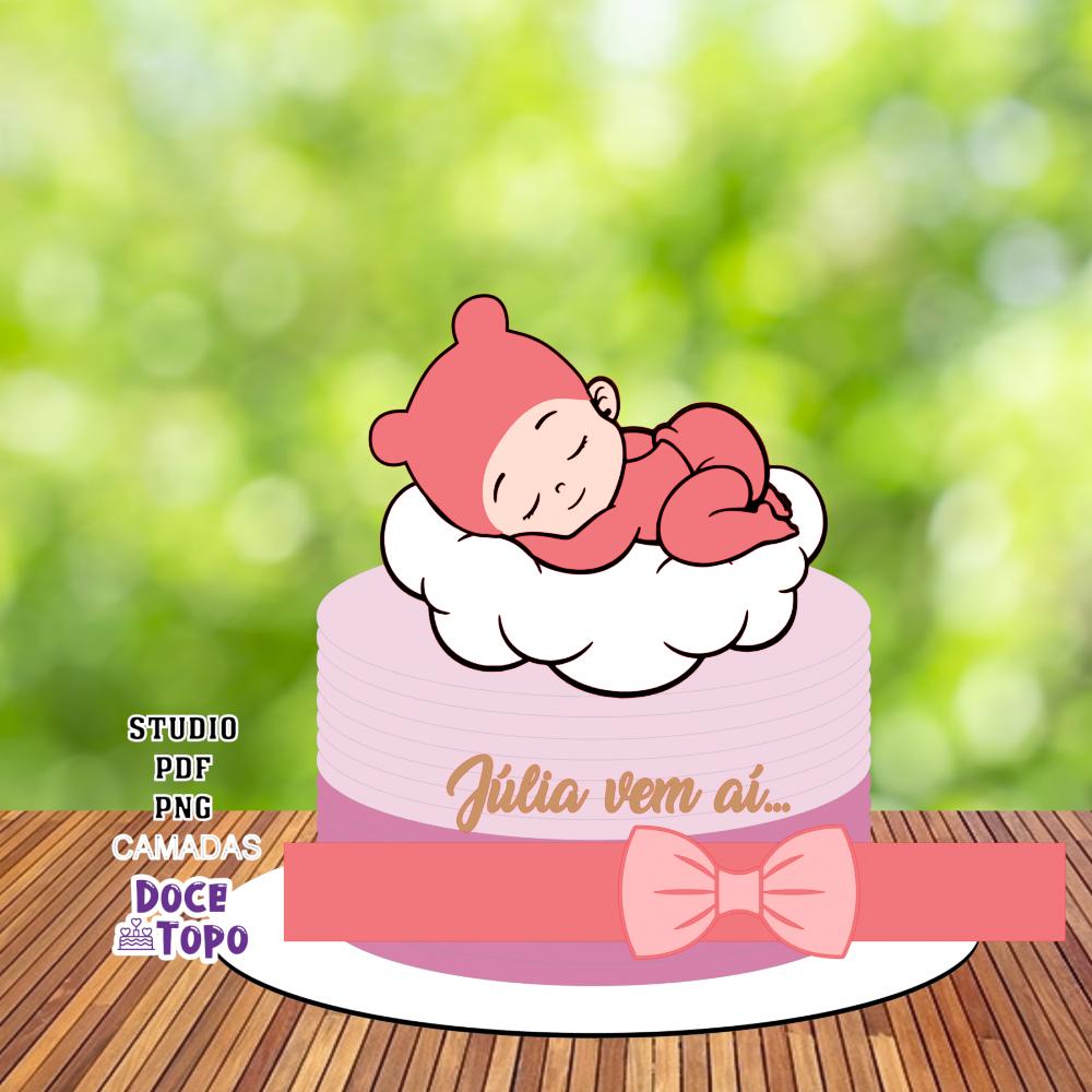 Topo de Bolo Bebê Nuvem Studio/PDF/PNG