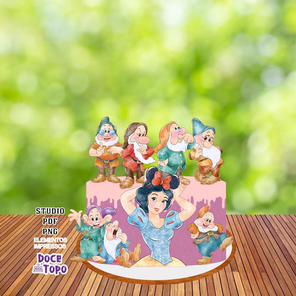 Topo de Bolo Branca de Neve 13 Studio/PDF/PNG