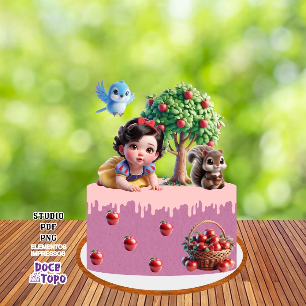 Topo de Bolo Branca de Neve 14 Studio/PDF/PNG