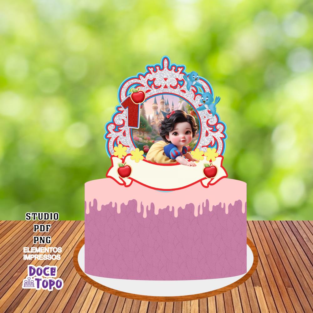 Topo de Bolo Branca de Neve 15 Studio/PDF/PNG