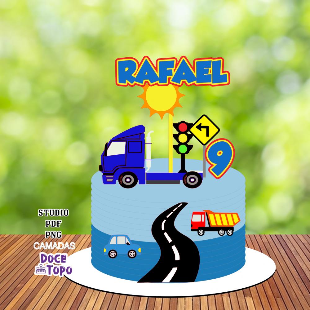 Topo de Bolo Caminhão 04 Studio/PDF/PNG