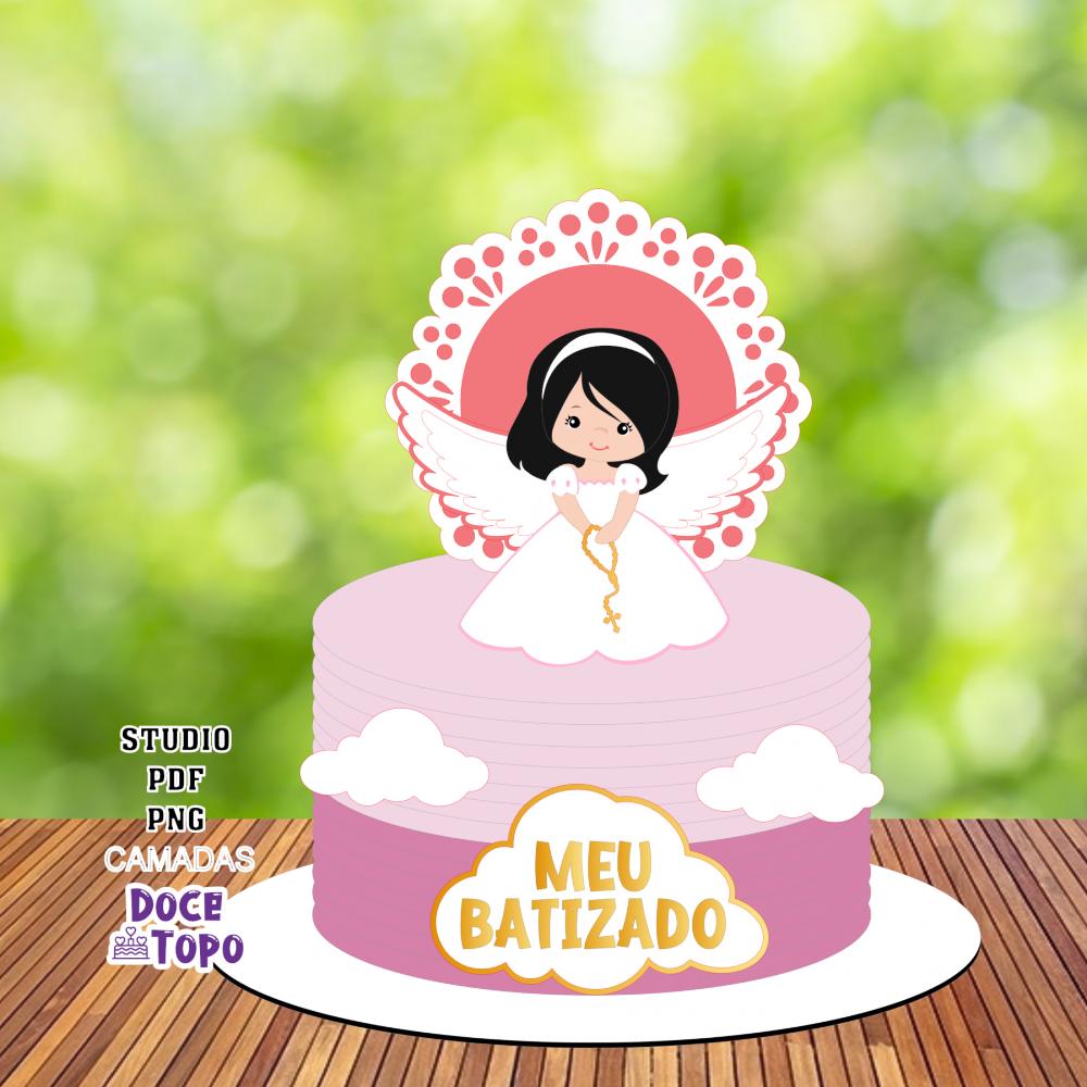Topo de Bolo Batizado 28 Studio/PDF/PNG