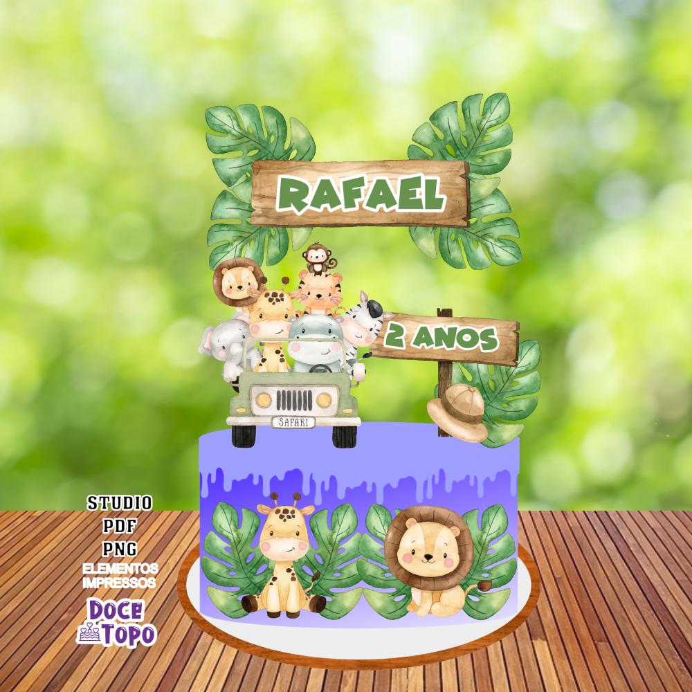 Topo de Bolo Safari 01 Studio/PDF/PNG