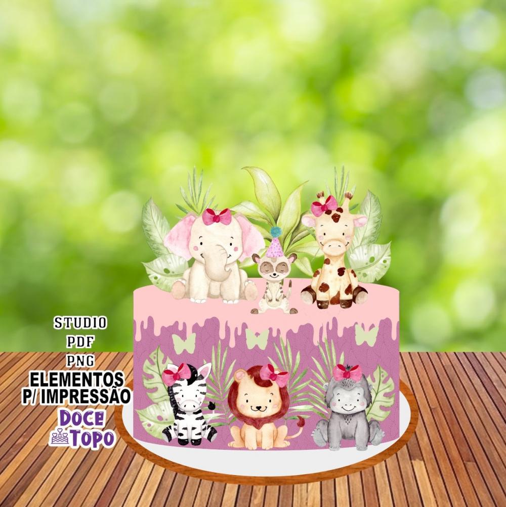 Topo de Bolo Safari 06 Studio/PDF/PNG